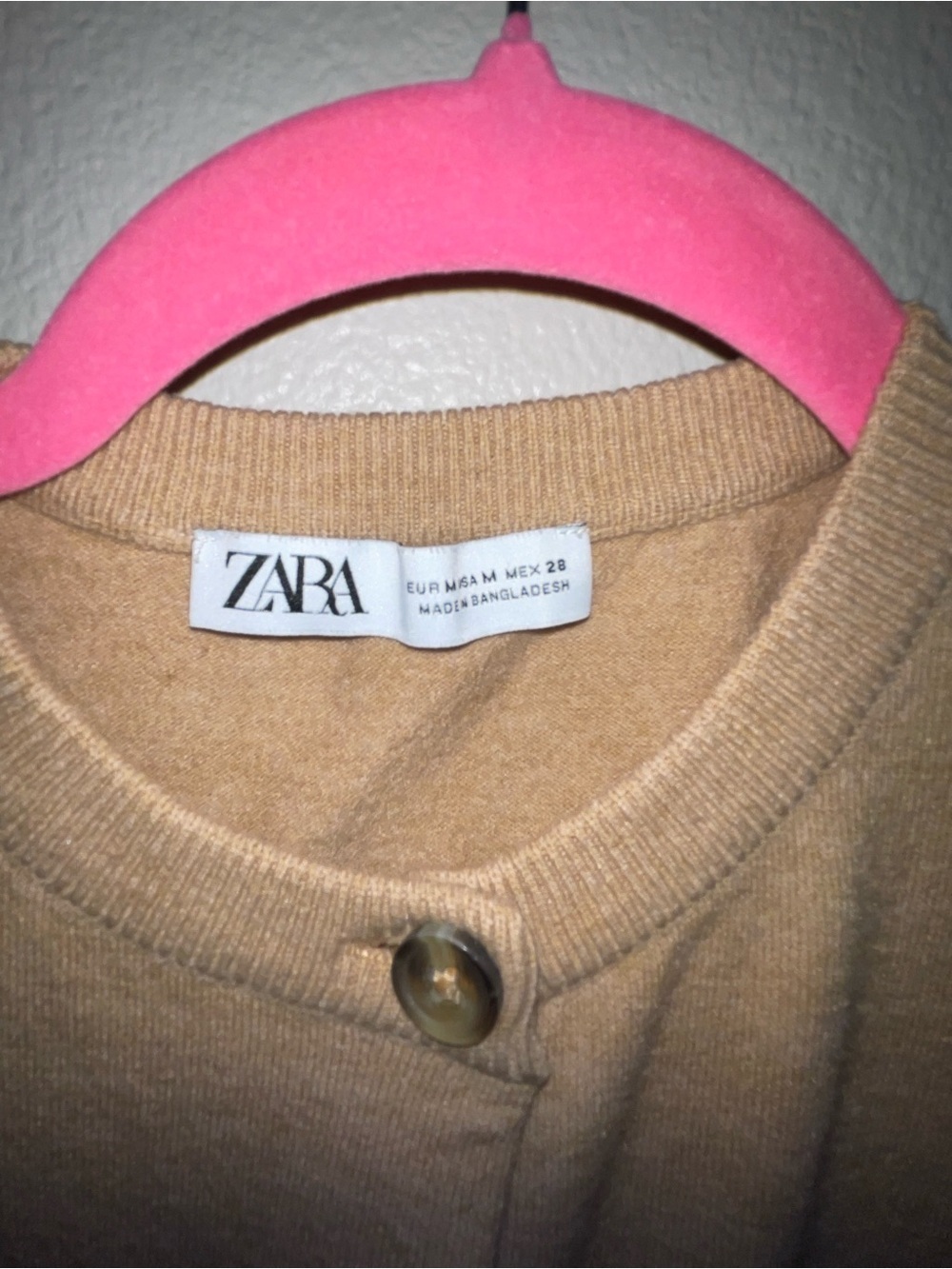 Zara Camel Button-Front Cardigan with Patch Pockets - Picture 4 of 7